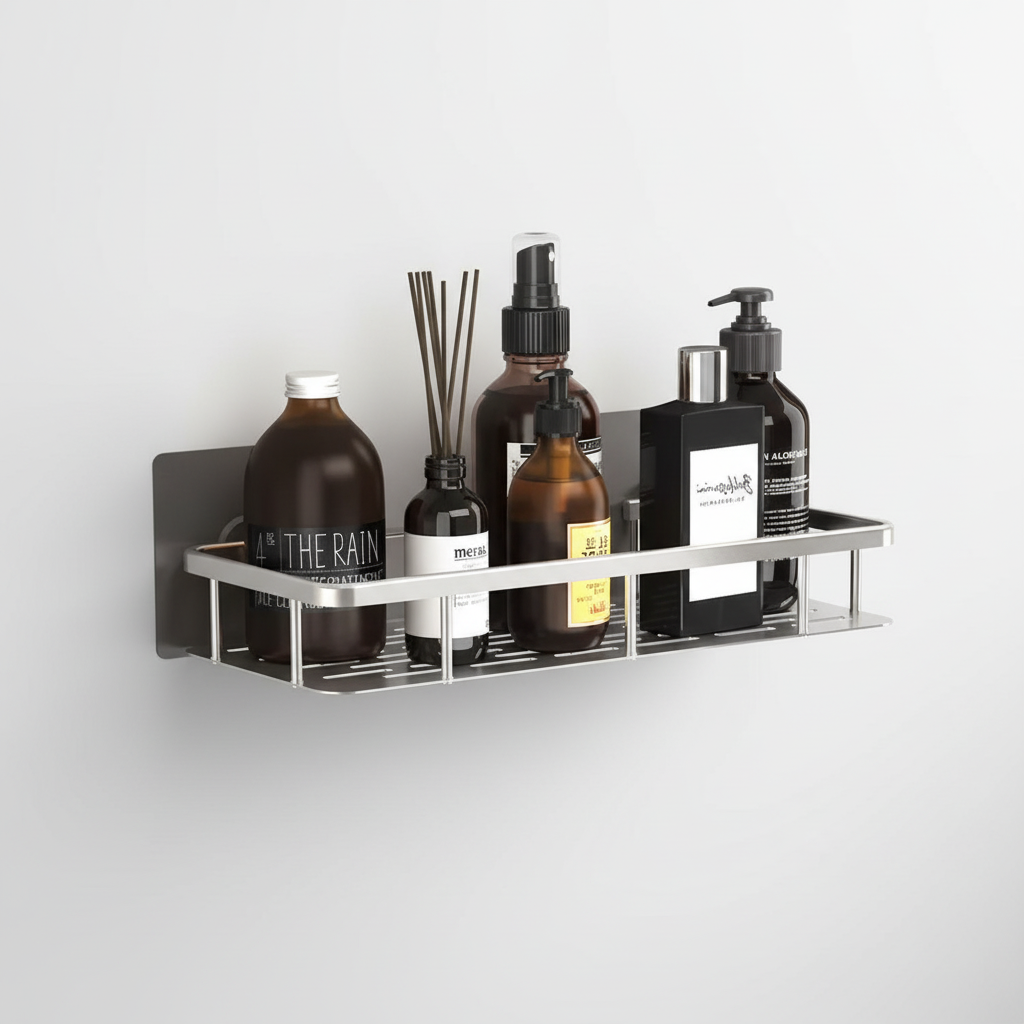 Self-Adhesive Corner Bathroom Shelf for Tiles and Glass
