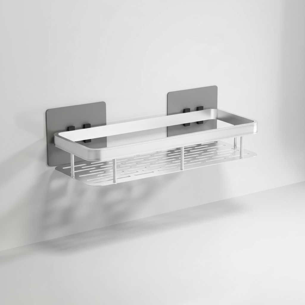 Self-Adhesive Corner Bathroom Shelf for Tiles and Glass