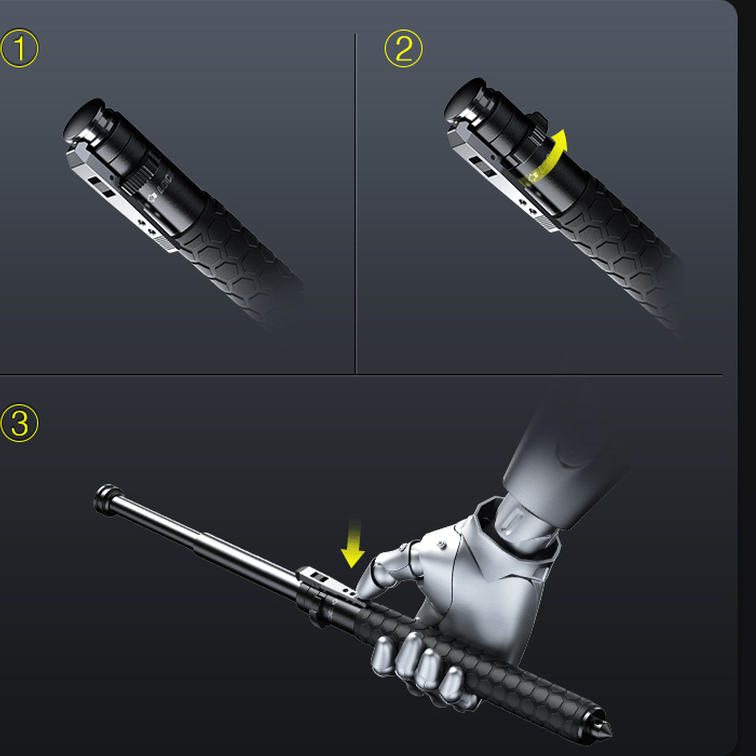 Durable Hiking Pole with Anti-Slip Grip and Self-Defense Feature