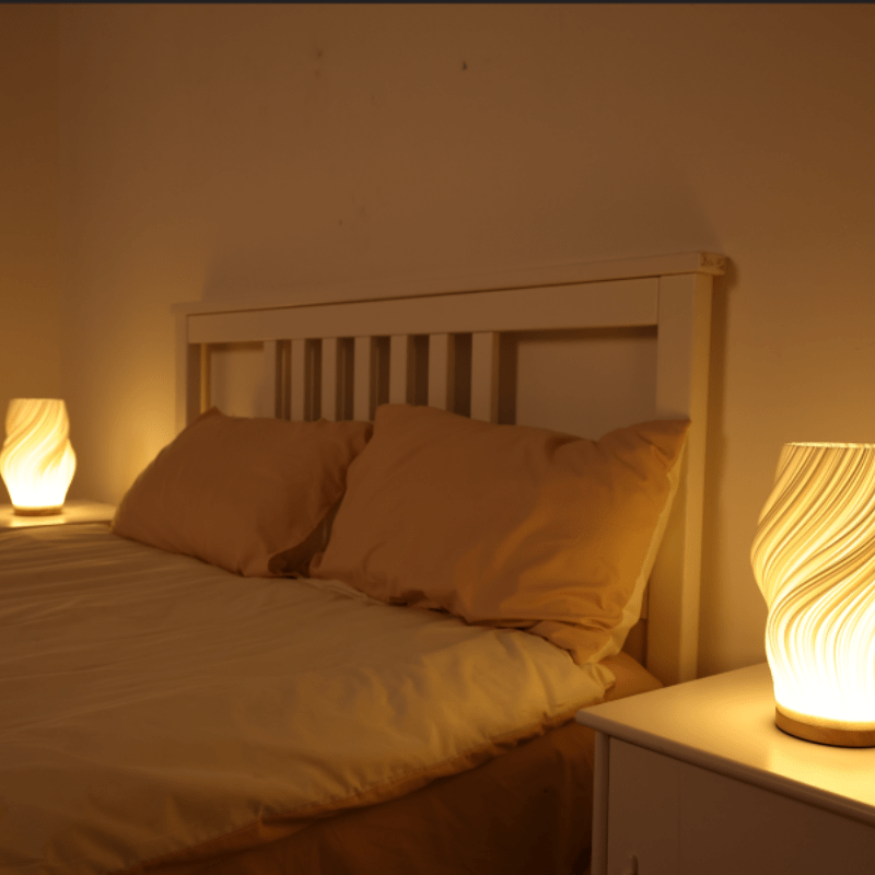 Designer LED Table Lamp with Adjustable Brightness and Dual Light Colors