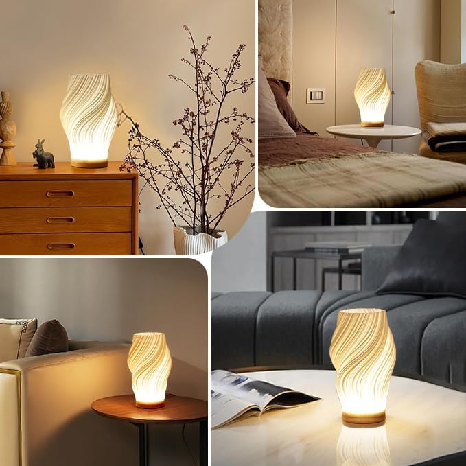 Wave-Shaped Dimmable LED Table Lamp
