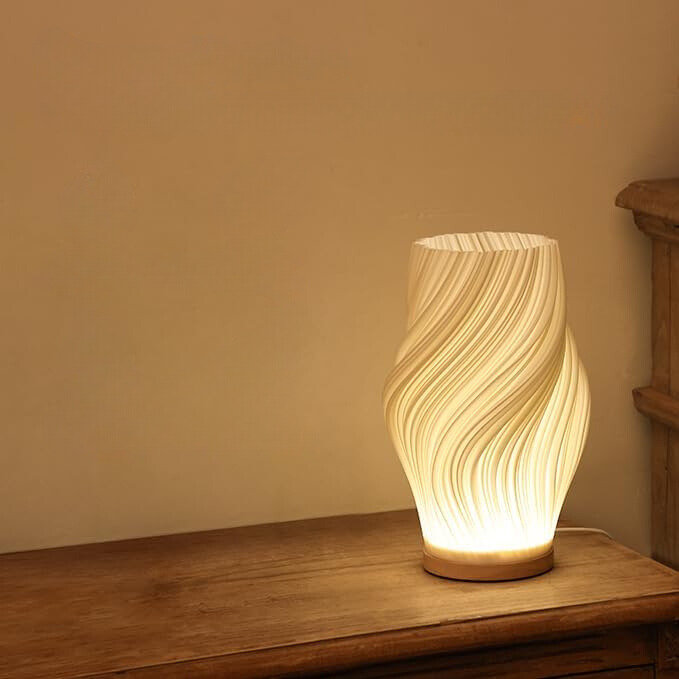 Wave-Shaped Dimmable LED Table Lamp