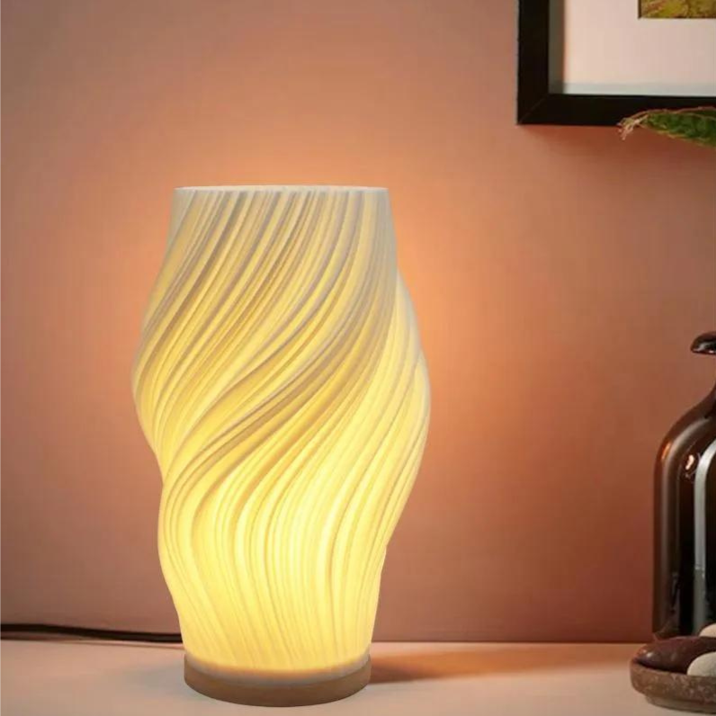 Wave-Shaped Dimmable LED Table Lamp
