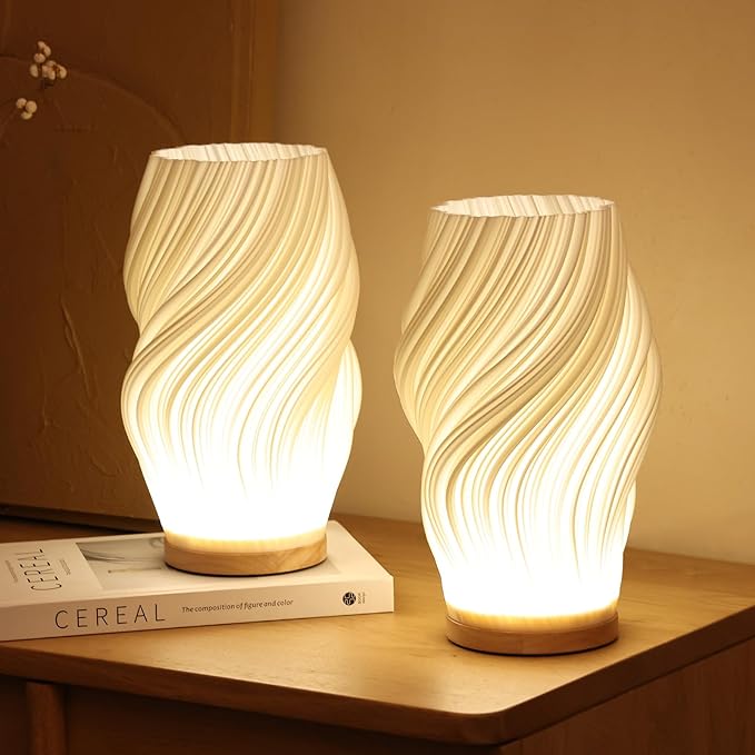Wave-Shaped Dimmable LED Table Lamp