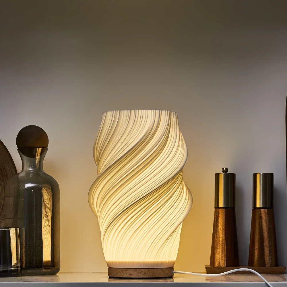 Pleated USB-Powered LED Table Lamp with Dimmable Light