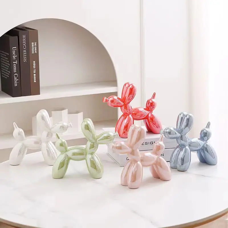 Mini Ceramic Balloon Dog Sculpture in Vibrant Colors