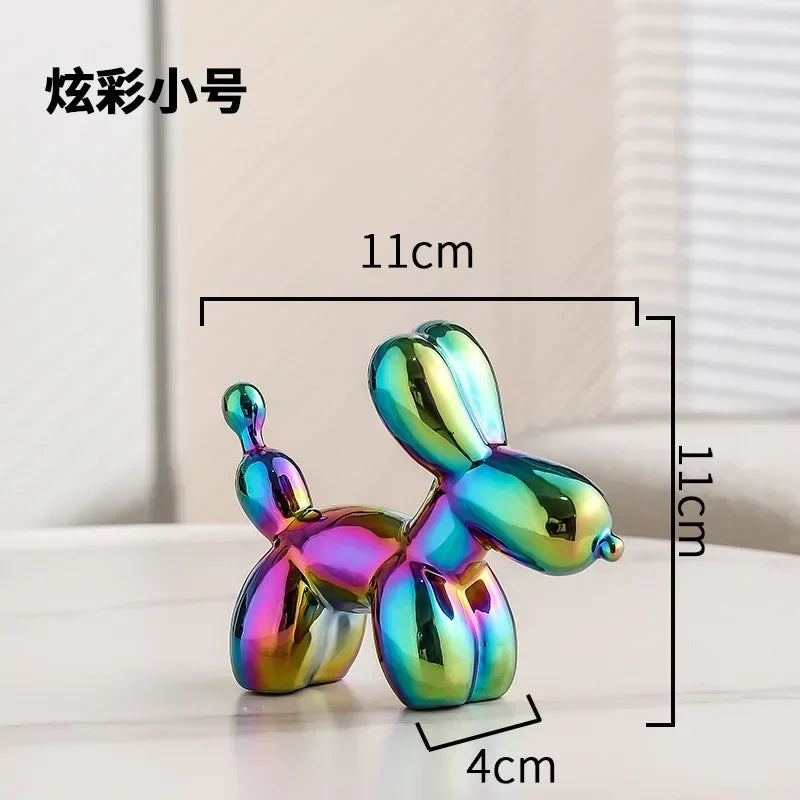 Gold Ceramic Balloon Dog Sculpture - Modern Animal Decor for Creative Home Accent