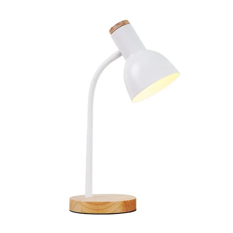 Scandinavian Wood and Iron LED Desk Lamp