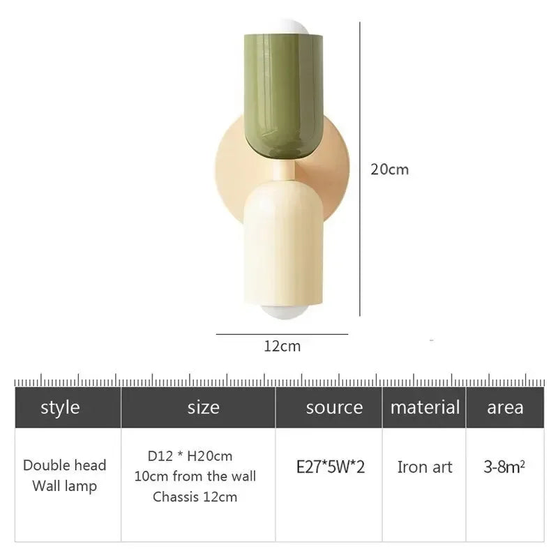 Modern Cream Double Head LED Wall Lamp