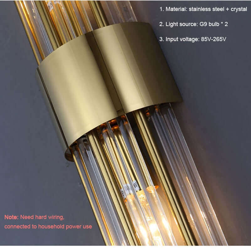 Art Deco Gold Wall Lights with Up & Down Shades