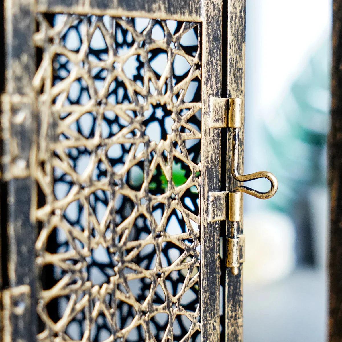 Vintage Oriental Lantern Candle Holder in Metal