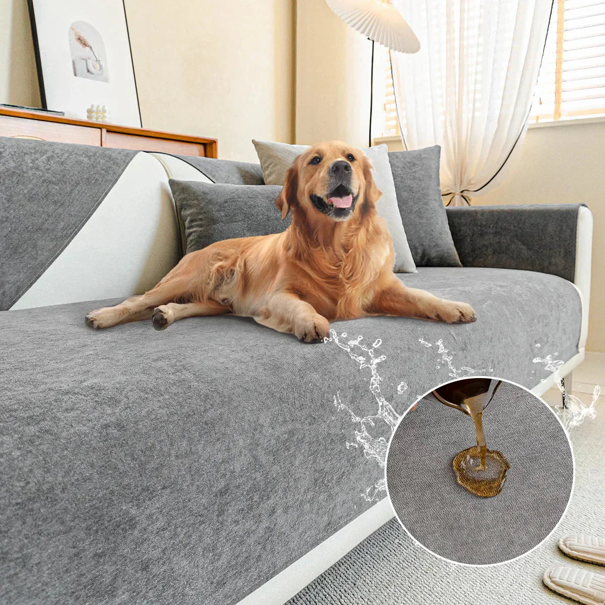 Scratch Resistant Recyclable Sofa Cover - Machine Washable Pet Protection
