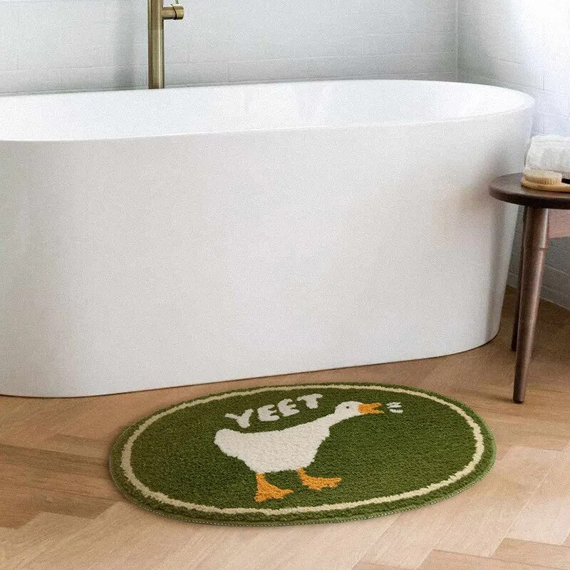 Handmade Cute Animal Bath Mat with Non-Slip Backing