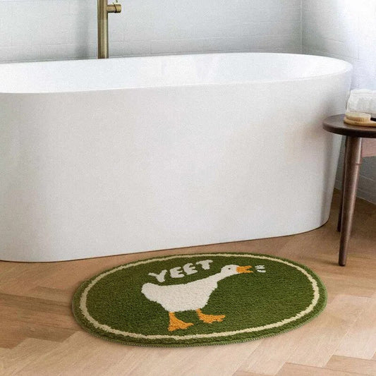 Handmade Cute Animal Bath Mat with Non-Slip Backing