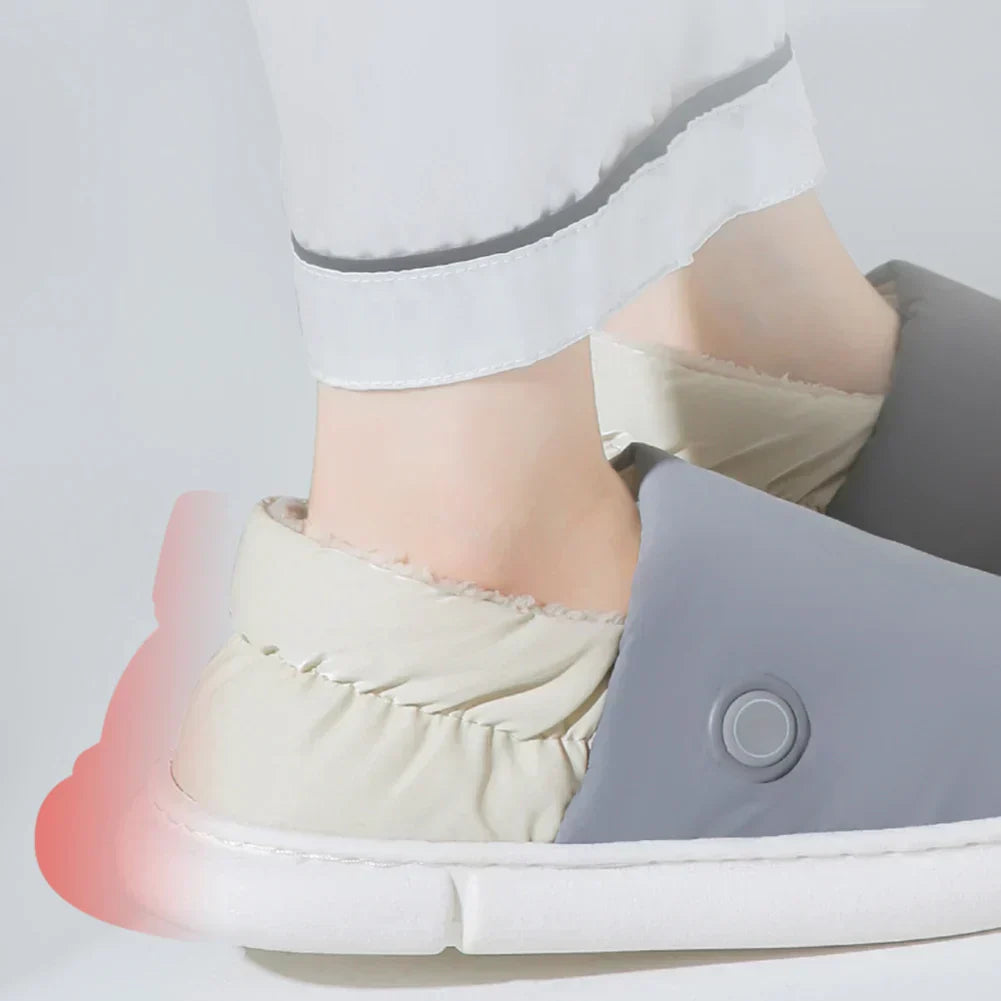 Heated Plush Slippers with Adjustable Temperature Settings
