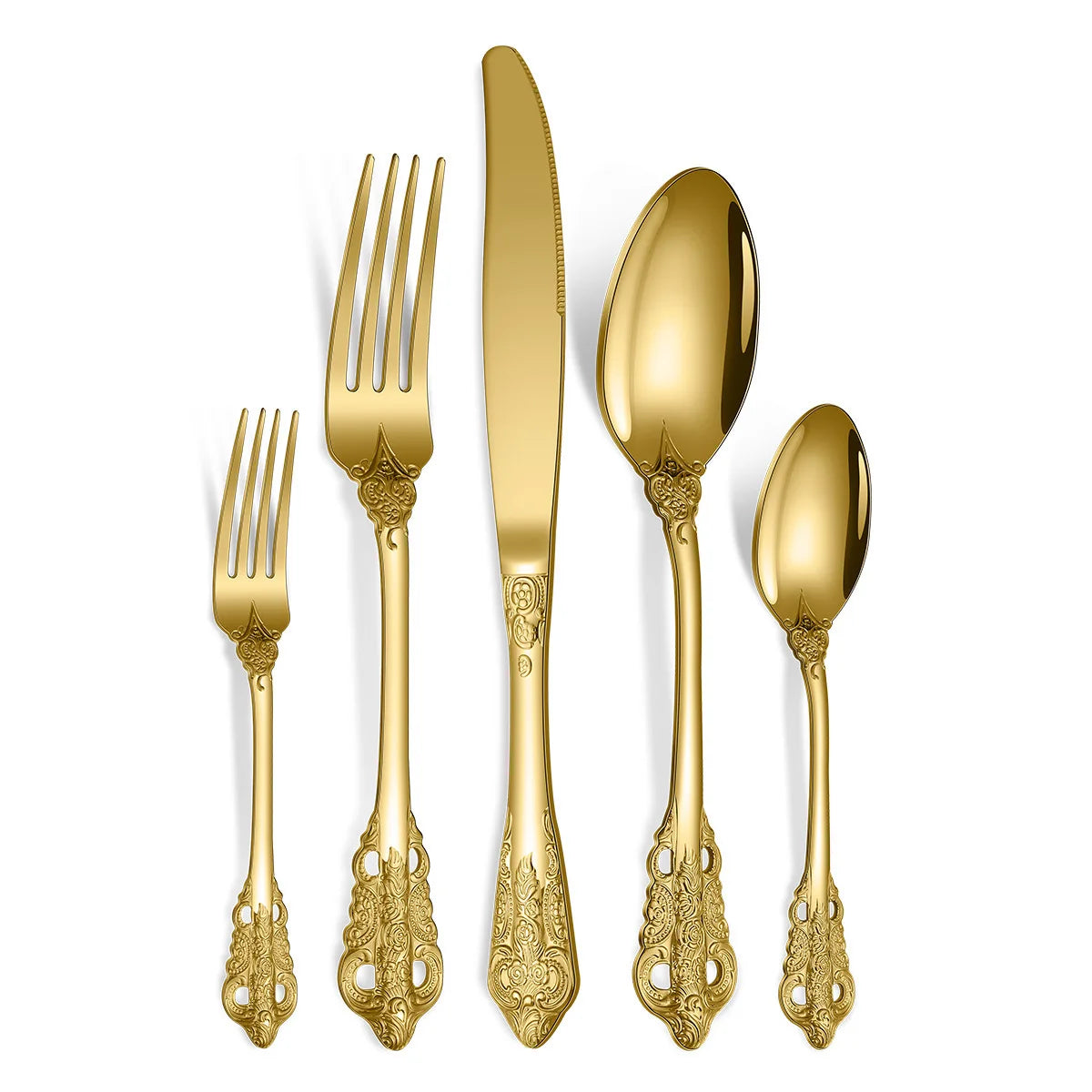 Gold-Plated Stainless Steel Cutlery Set