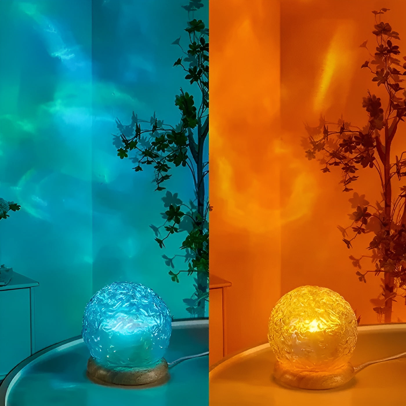 Wave Light Projection Lamp with Dimmable Colors and 360° Rotatable Head