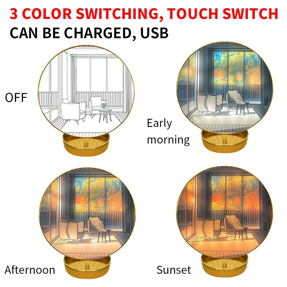 Artistic Orb Table Lamp with Touch Dimmer