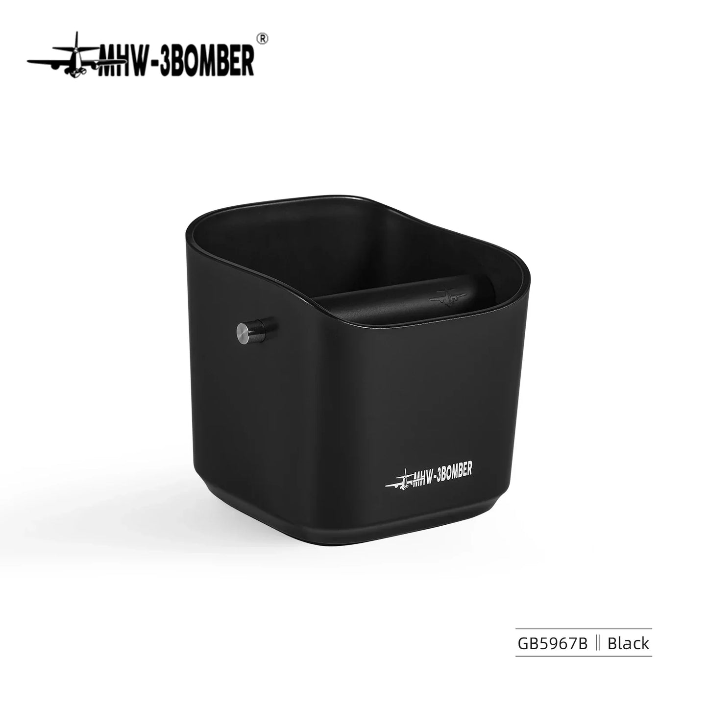 Espresso Knock Box with Detachable Knock Bar and Non-Slip Base, 0.9-1.2L Capacity