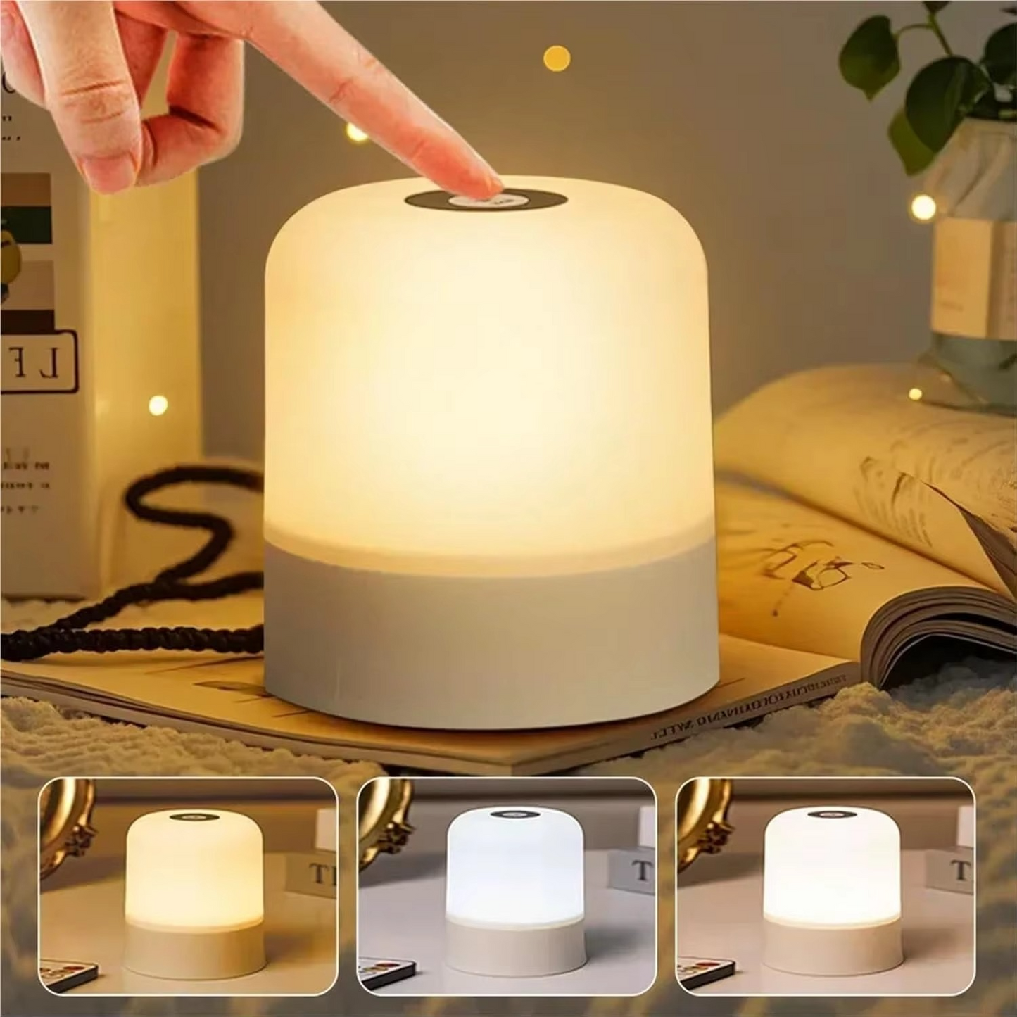 Color Changing Touch Table Lamp with Remote Control and Rechargeable Battery