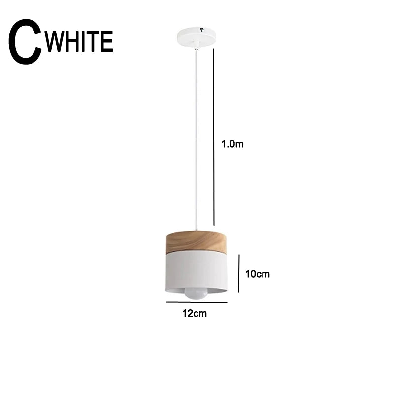 Scandinavian LED Pendant Light in Metal and Wood