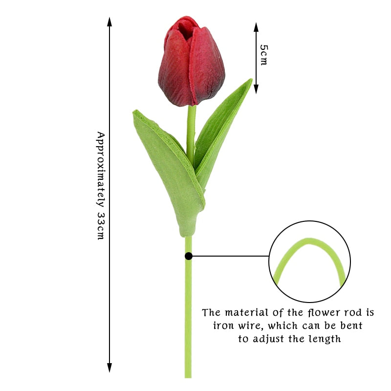 Lifelike Faux Tulip Bouquet in Vibrant Colors