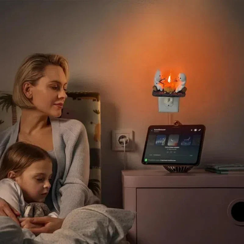 Cute Ghost Campfire Night Light with Energy-Efficient LED