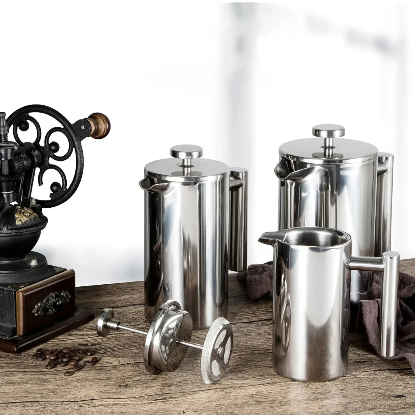 Stainless Steel Double Wall French Press Coffee Maker