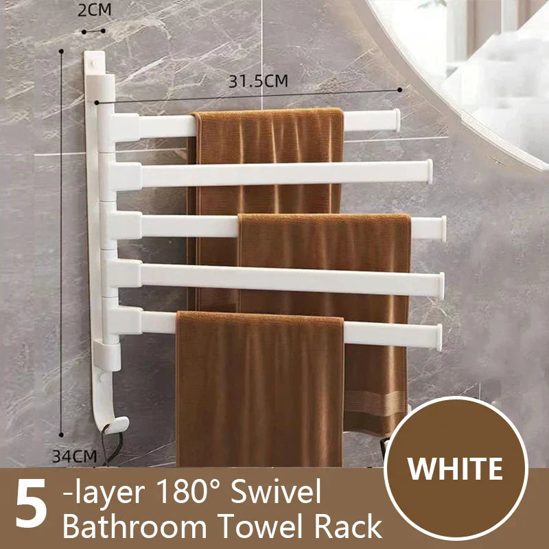 Rotatable Aluminum Towel Holder with Adjustable Bars