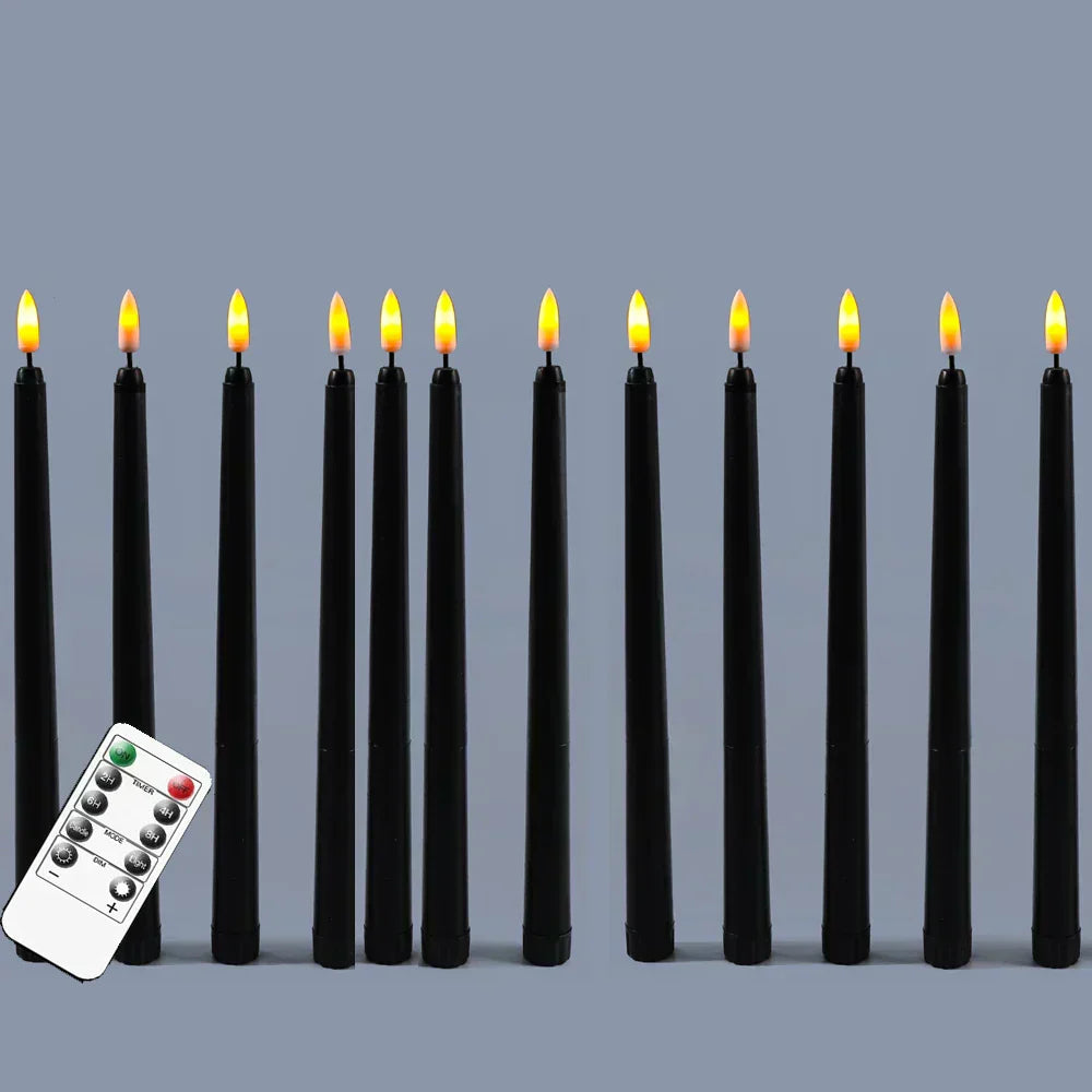 Black LED Flameless Candles with Remote Control