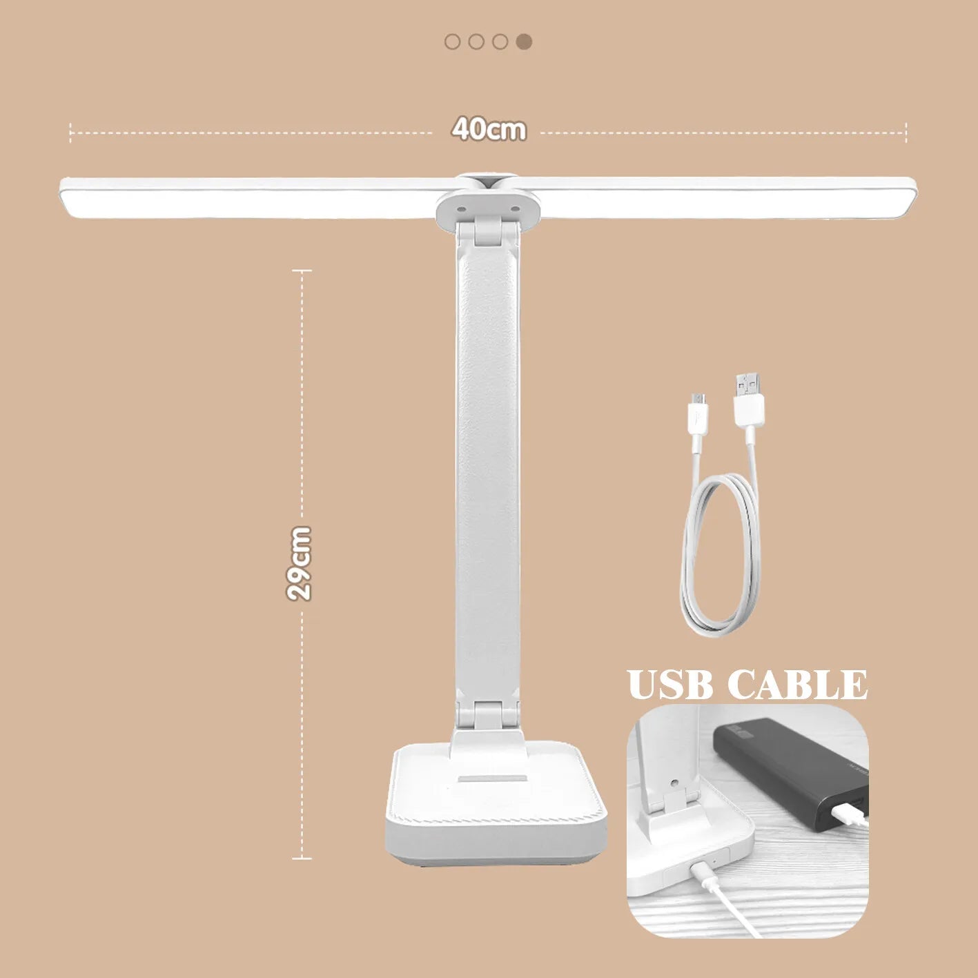 Dimmable Touch-Control LED Reading Lamp - USB Rechargeable, Portable Design