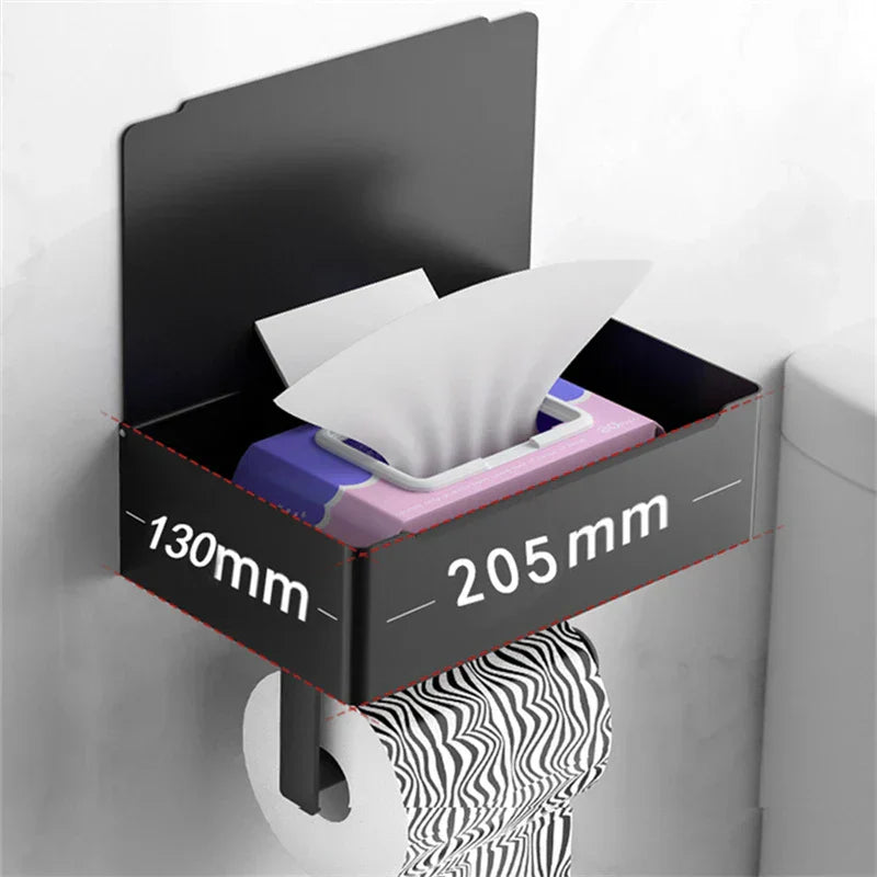 Elegant Metal Toilet Paper Holder in Black or Silver