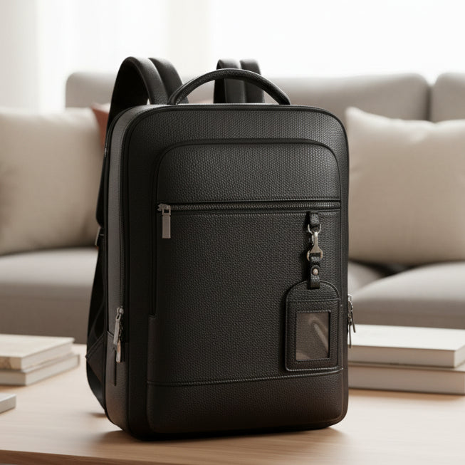 Smart PU Leather USB Backpack for Laptops up to 15.6 Inches