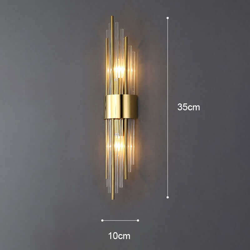 Art Deco Gold Wall Lights with Up & Down Shades