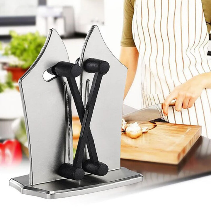 Compact Tungsten Carbide Knife Sharpener with Non-Slip Base