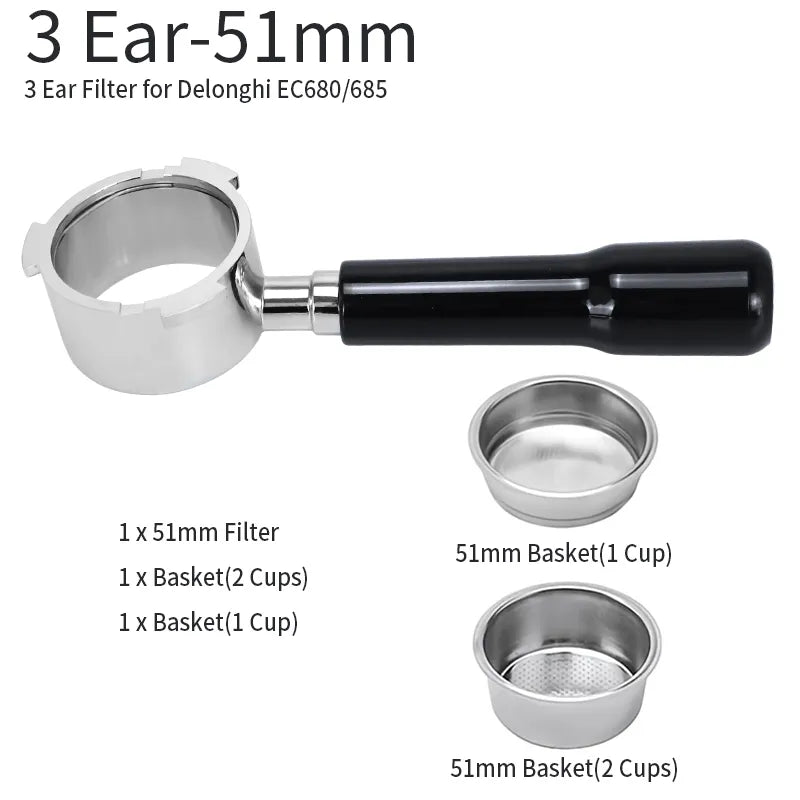 51mm Coffee Portafilter for Delonghi EC680 EC685 Espresso Machine