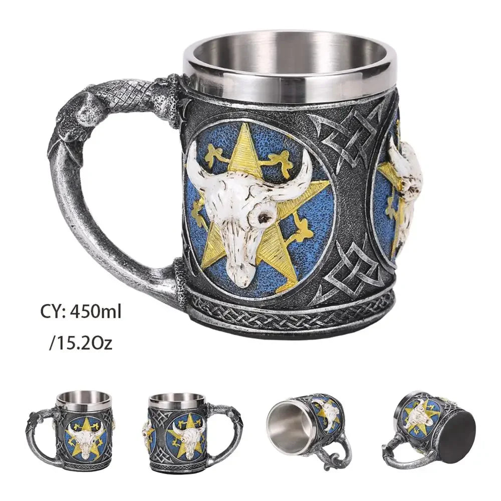 Medieval Dragon Resin and Stainless Steel Mug 600ml