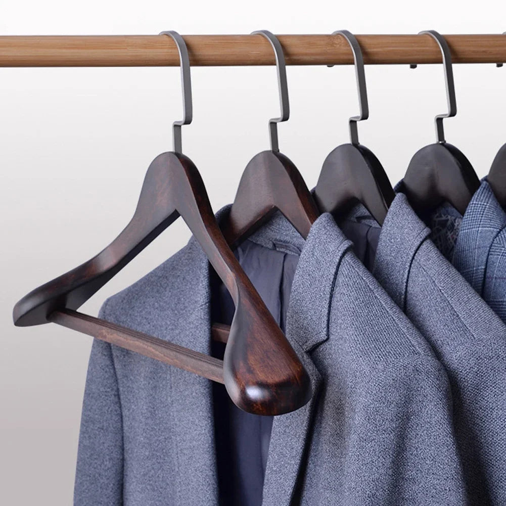 Wooden Clothes Hangers with Curved Shoulders for Garment Shape Maintenance