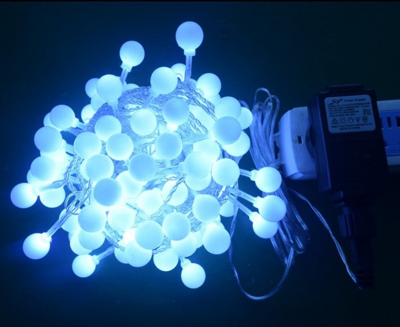 LED Fairy Bubble String Lights with Glittering Beads