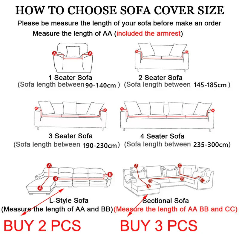Waterproof Elastic Sofa Cover for 1 to 4 Seater