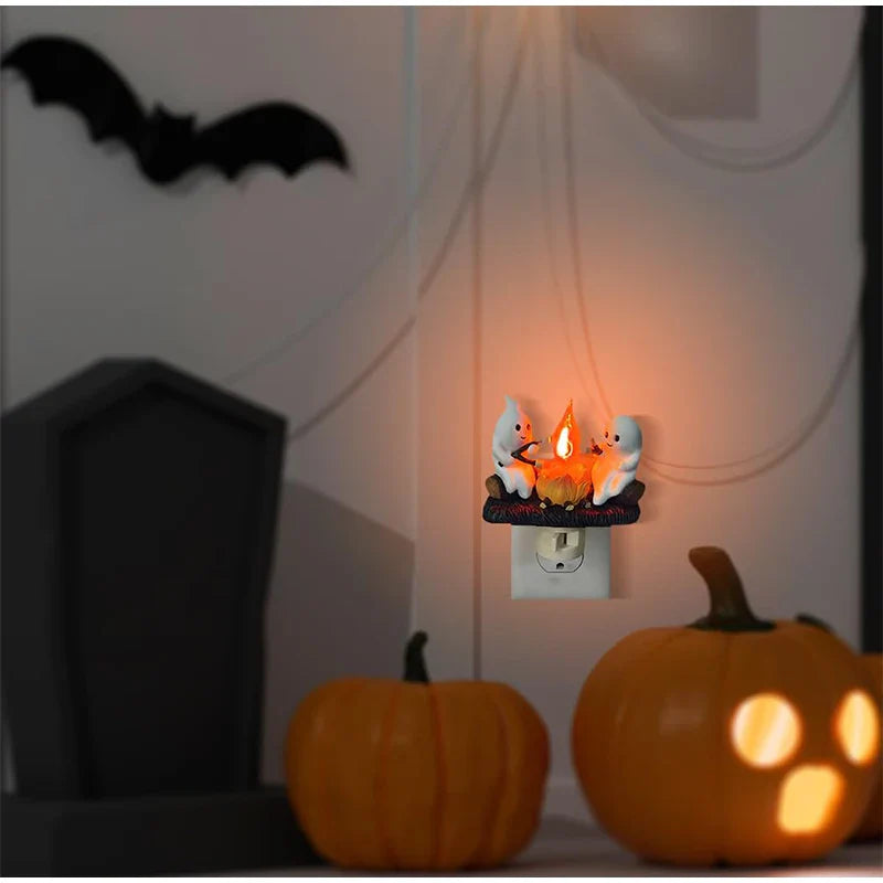 Cute Ghost Campfire Night Light with Energy-Efficient LED
