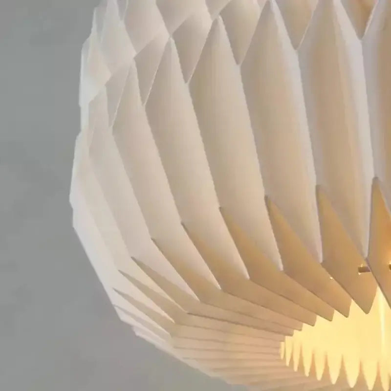 Origami-Inspired White Paper Lantern - Modern Minimalist Design