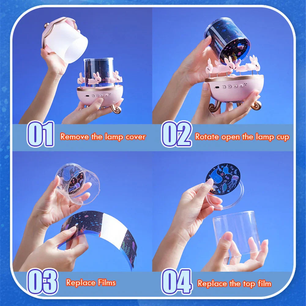 Magical Bunny LED Night Light Projector for Kids