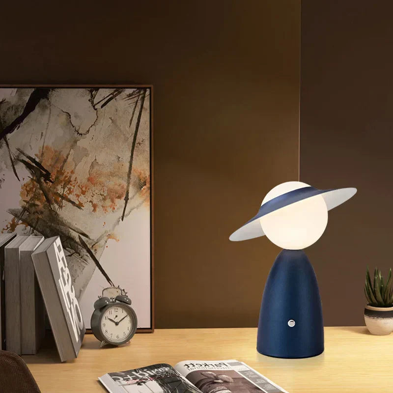 Cordless Touch Control Hat-Shaped Table Lamp