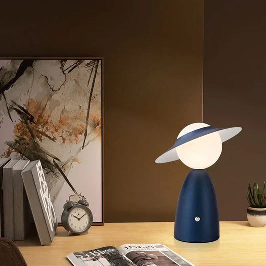 Cordless Touch Control Hat-Shaped Table Lamp