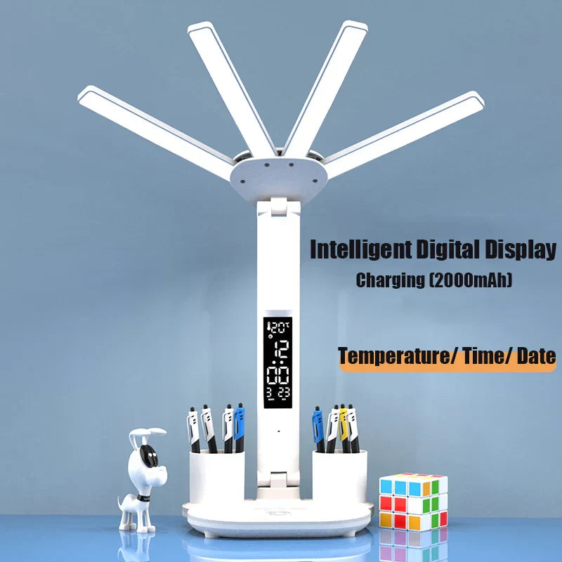 3in1 Multifunctional Smart Table Lamp with Fan and Clock