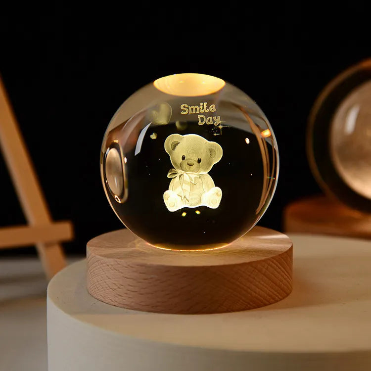 3D Crystal Night Light – Unique Glass Gift for All Occasions
