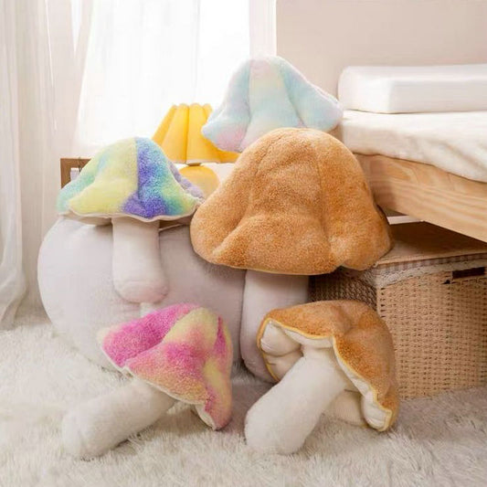 Fluffy Mushroom Shaped Pillow - Soft Polyester Cushion