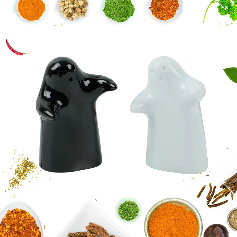 Ceramic Ghost Salt and Pepper Shakers