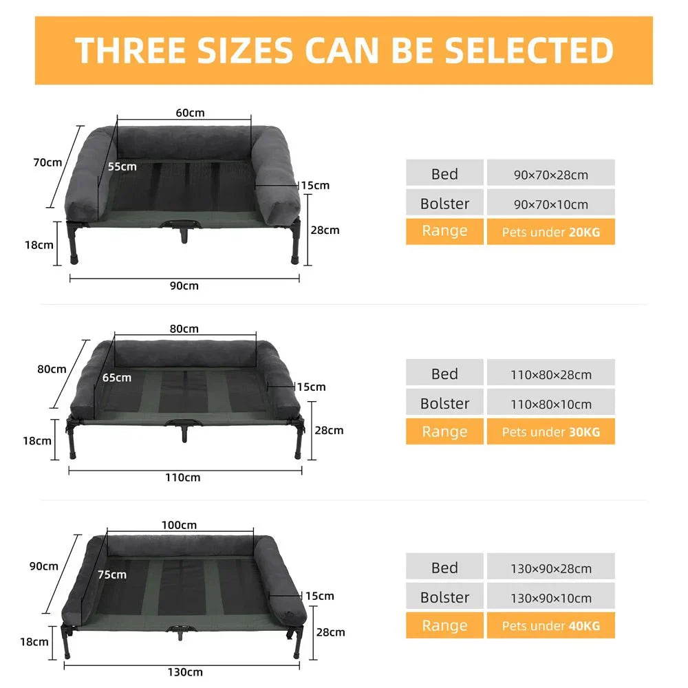 Elevated Outdoor Dog Bed for Garden and Camping